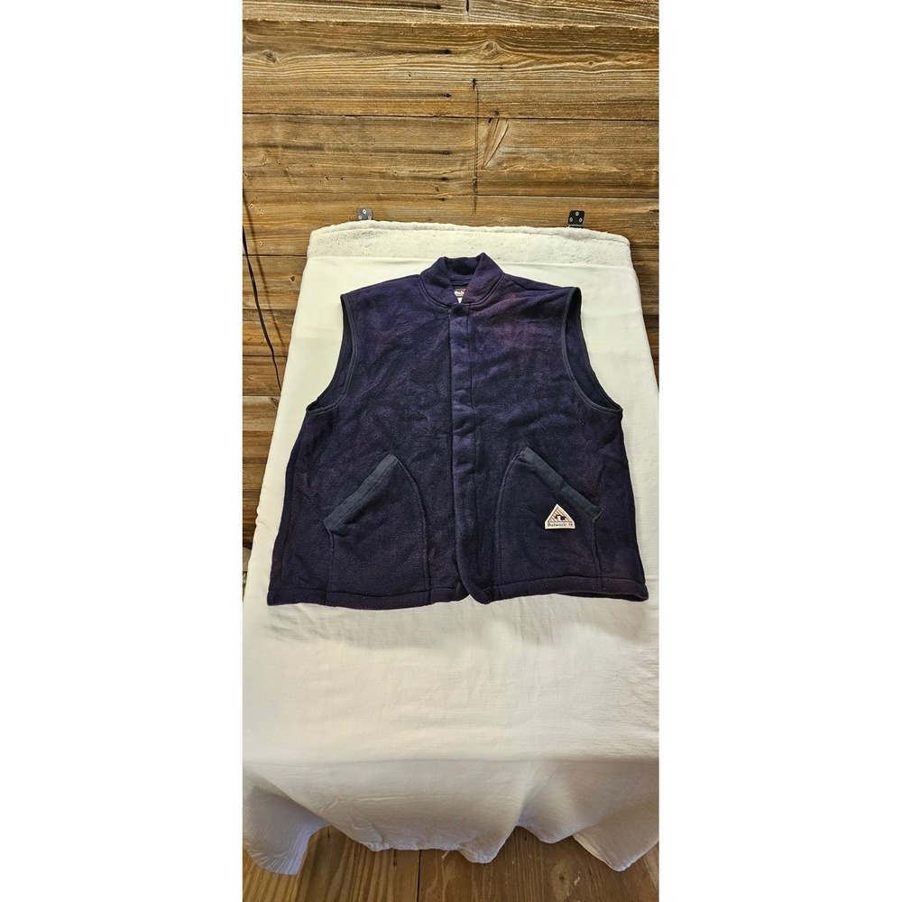 Bulwark FR Mens Navy Blue  Flame Resistant Fleece Vest XXL